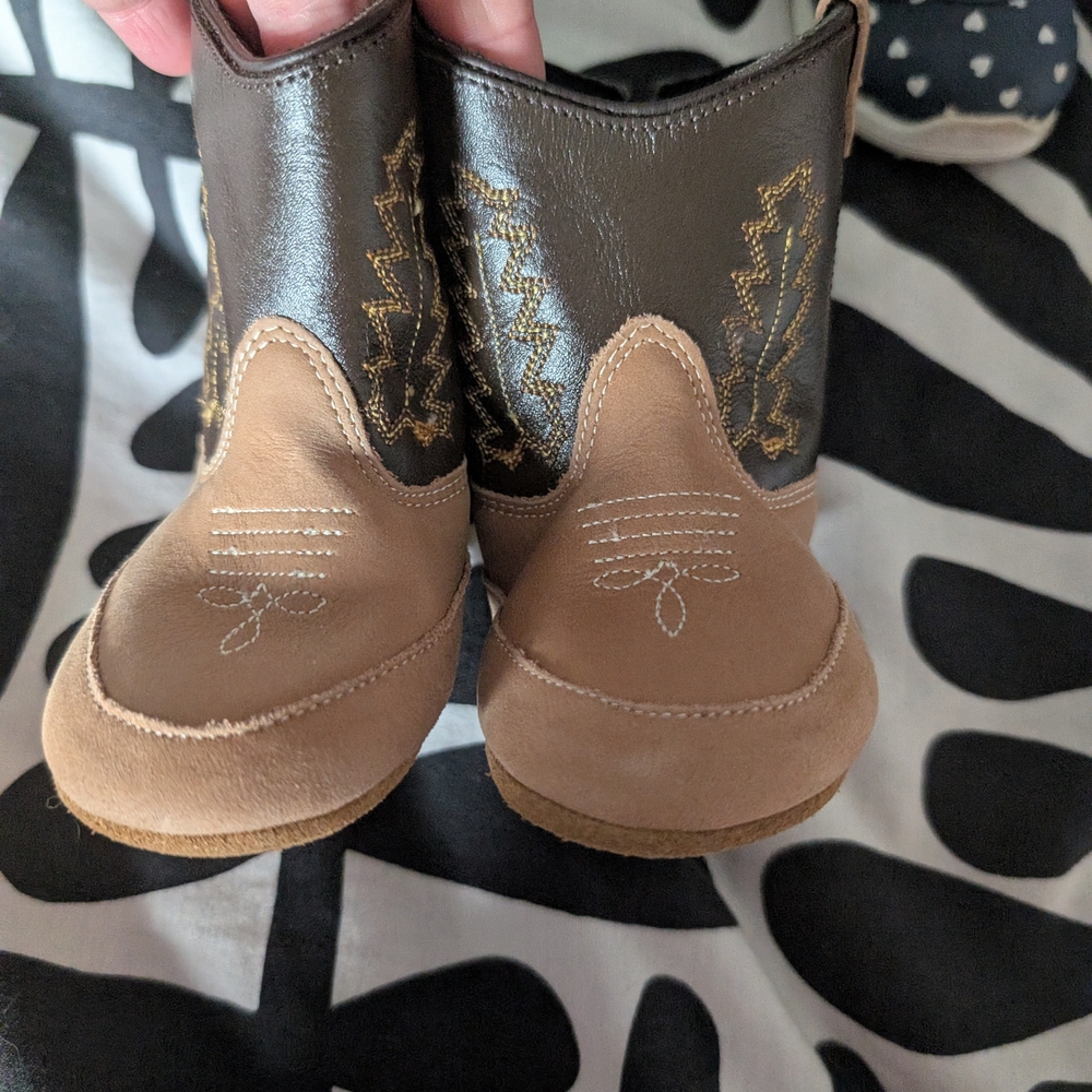 Kids Western Cowboy Boots - Brown and Tan